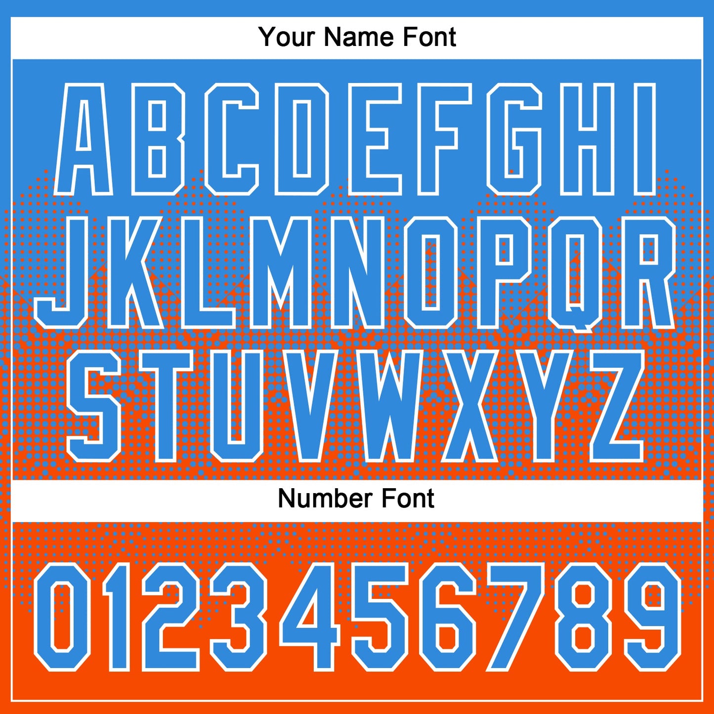 Custom Electric Blue Orange-White 3D Gradient Square Shape Two-Button Unisex Softball Jersey