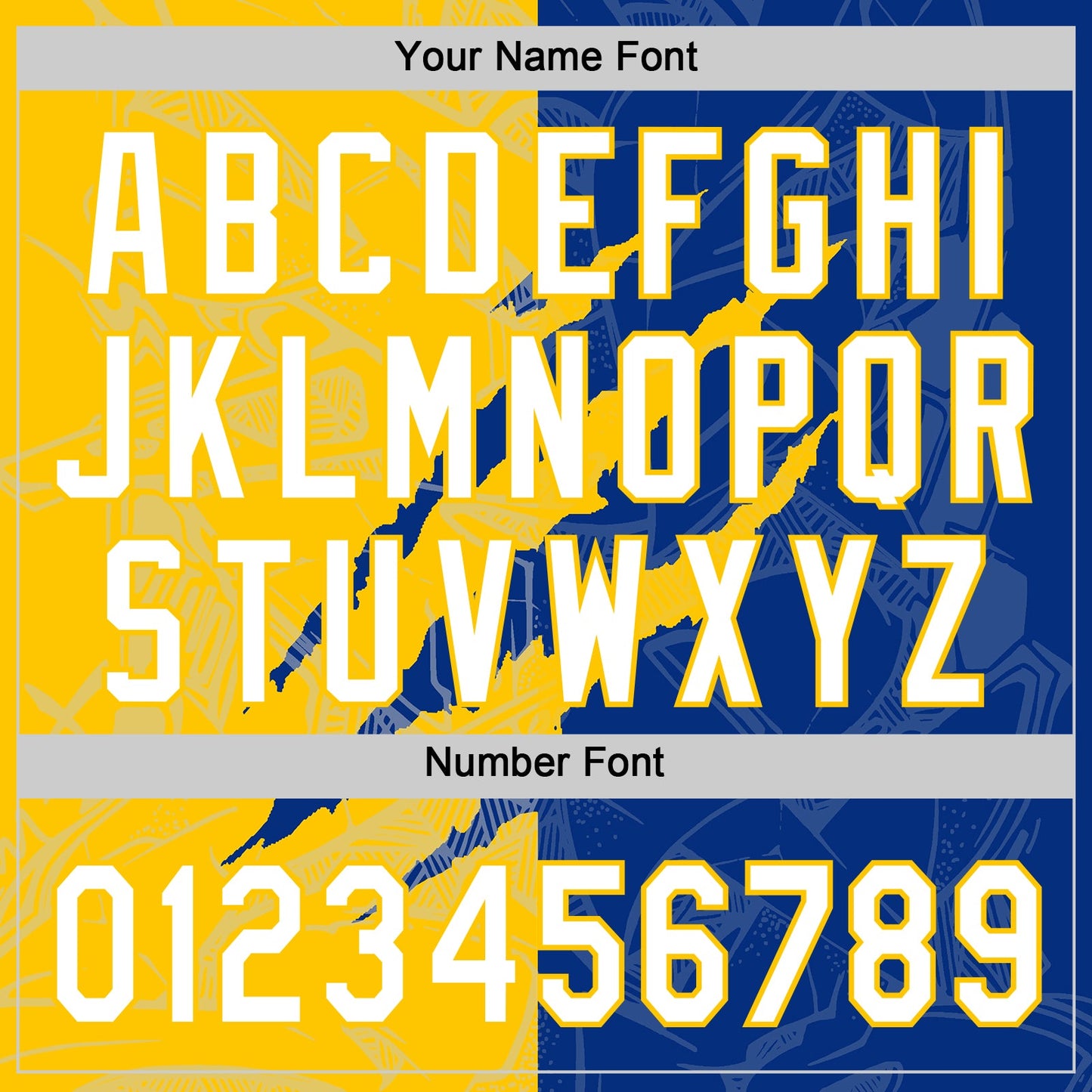 Custom Graffiti Pattern White Royal-Yellow 3D Scratch Two-Button Unisex Softball Jersey