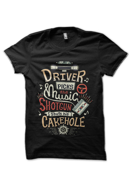 Driver picks the music Black T-Shirt