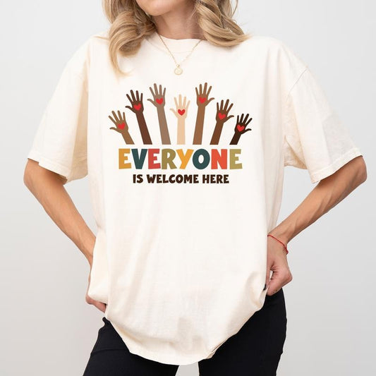 Support Idaho Teacher Comfort Colors Shirt, Everyone Is Welcome Here T-shirt, Equality Graphic Tee, Equal Rights Clothing, Inspirational  Clothing