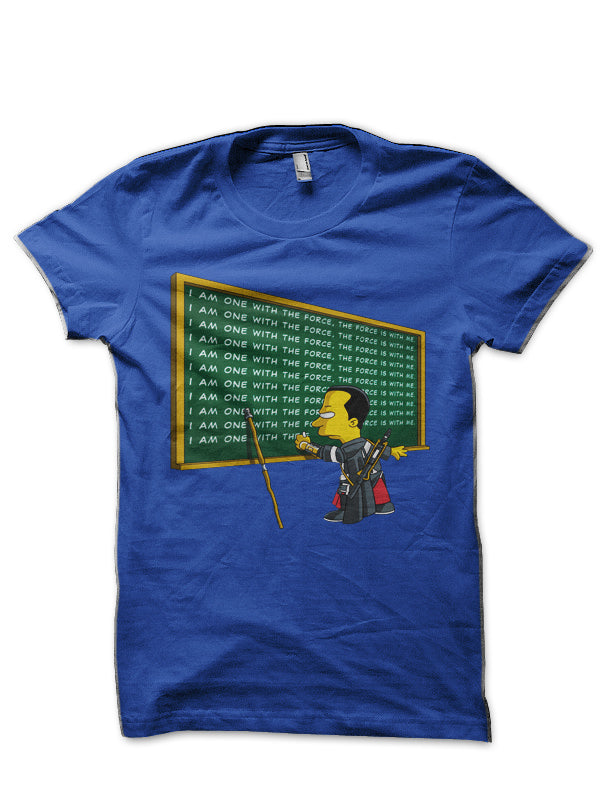 Chirrut Detention Simpsons Royal Blue T-Shirt