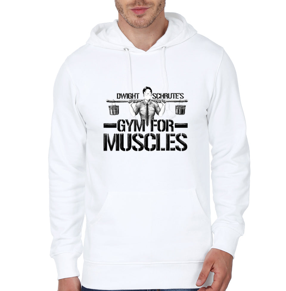 Dwight Schruteâ€™s Gym for Muscles White Hoodie