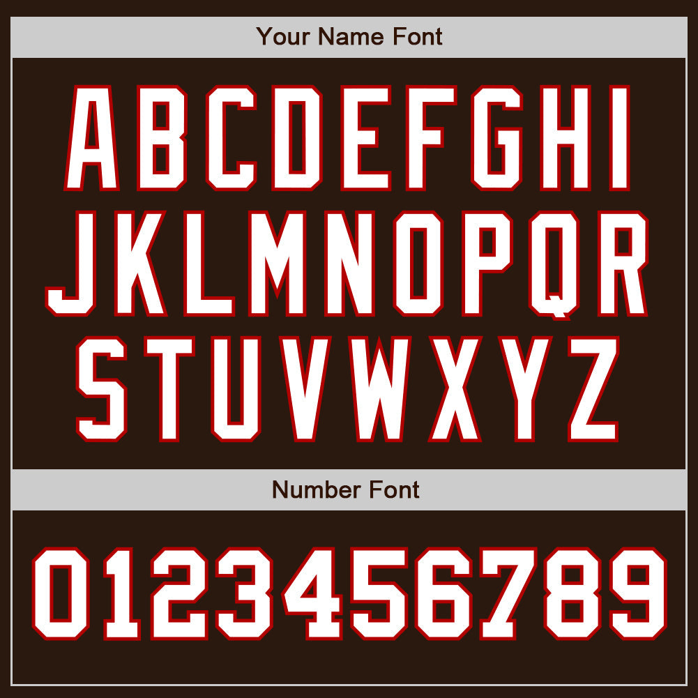 Custom Brown White-Red Authentic Two Tone Baseball Jersey