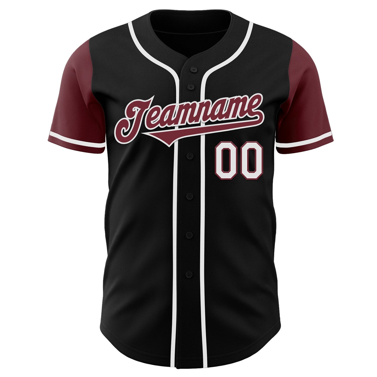 Custom Black Burgundy-White Authentic Two Tone Baseball Jersey