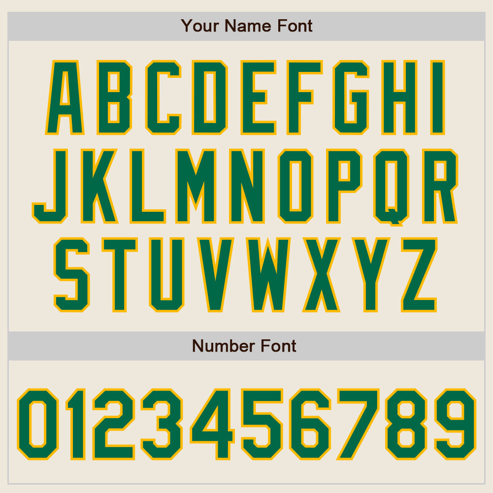 Custom Cream Kelly Green-Gold Authentic Two Tone Baseball Jersey