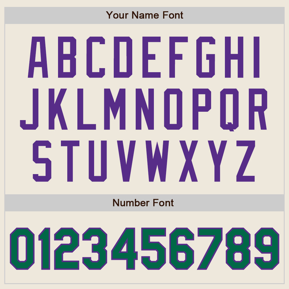 Custom Cream Kelly Green-Purple Authentic Two Tone Baseball Jersey