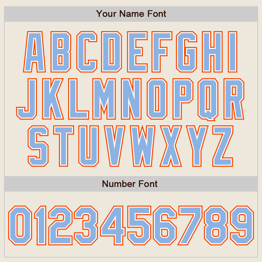 Custom Cream Light Blue White-Orange Authentic Two Tone Baseball Jersey