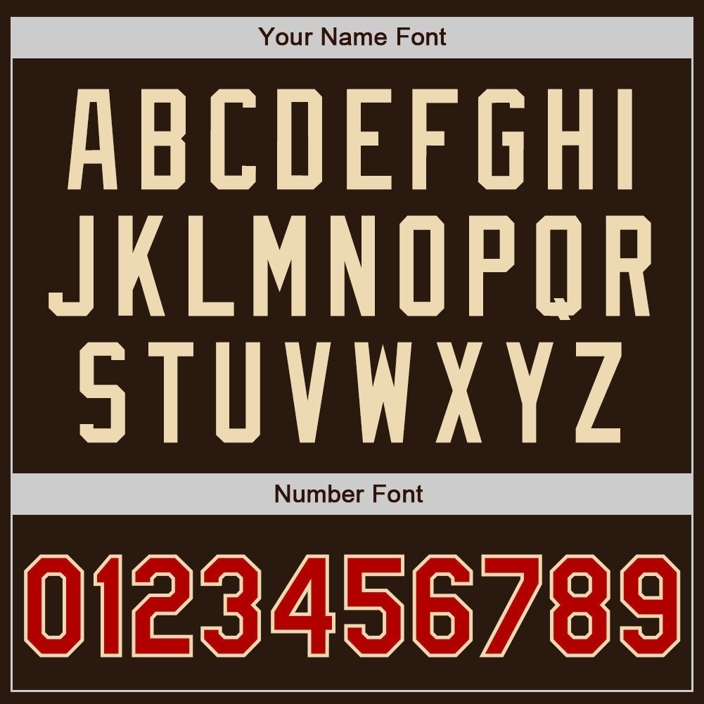 Custom Brown Red-Cream Authentic Two Tone Baseball Jersey