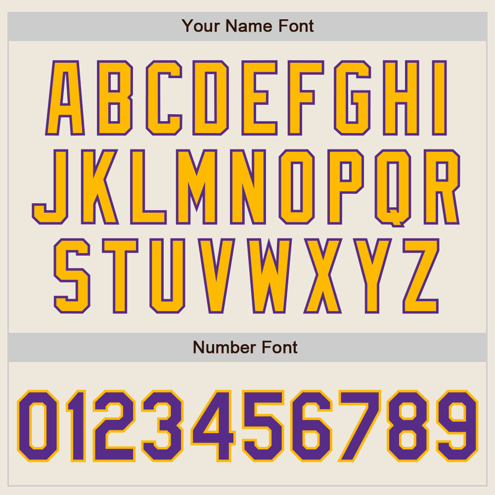 Custom Cream Purple Pinstripe Gold Authentic Two Tone Baseball Jersey