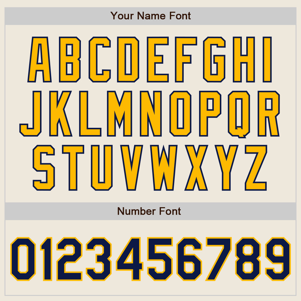 Custom Cream Navy Pinstripe Gold Authentic Two Tone Baseball Jersey