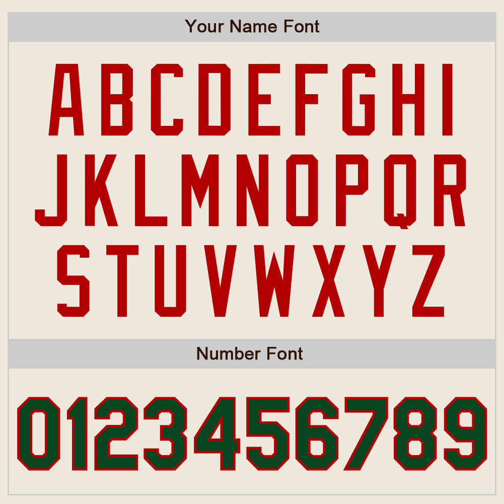 Custom Cream Green Pinstripe Red Authentic Two Tone Baseball Jersey