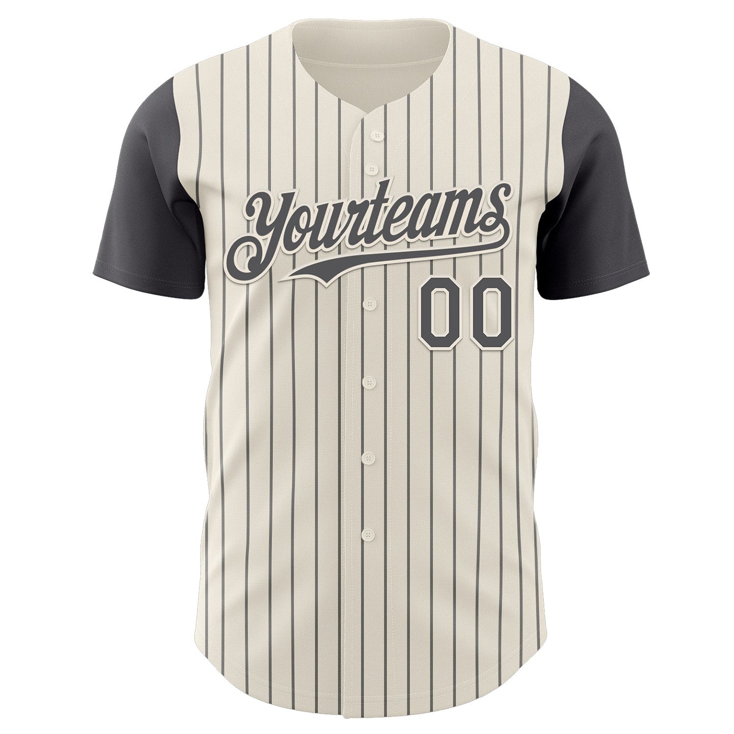 Custom Cream Steel Gray Pinstripe Steel Gray Authentic Two Tone Baseball Jersey