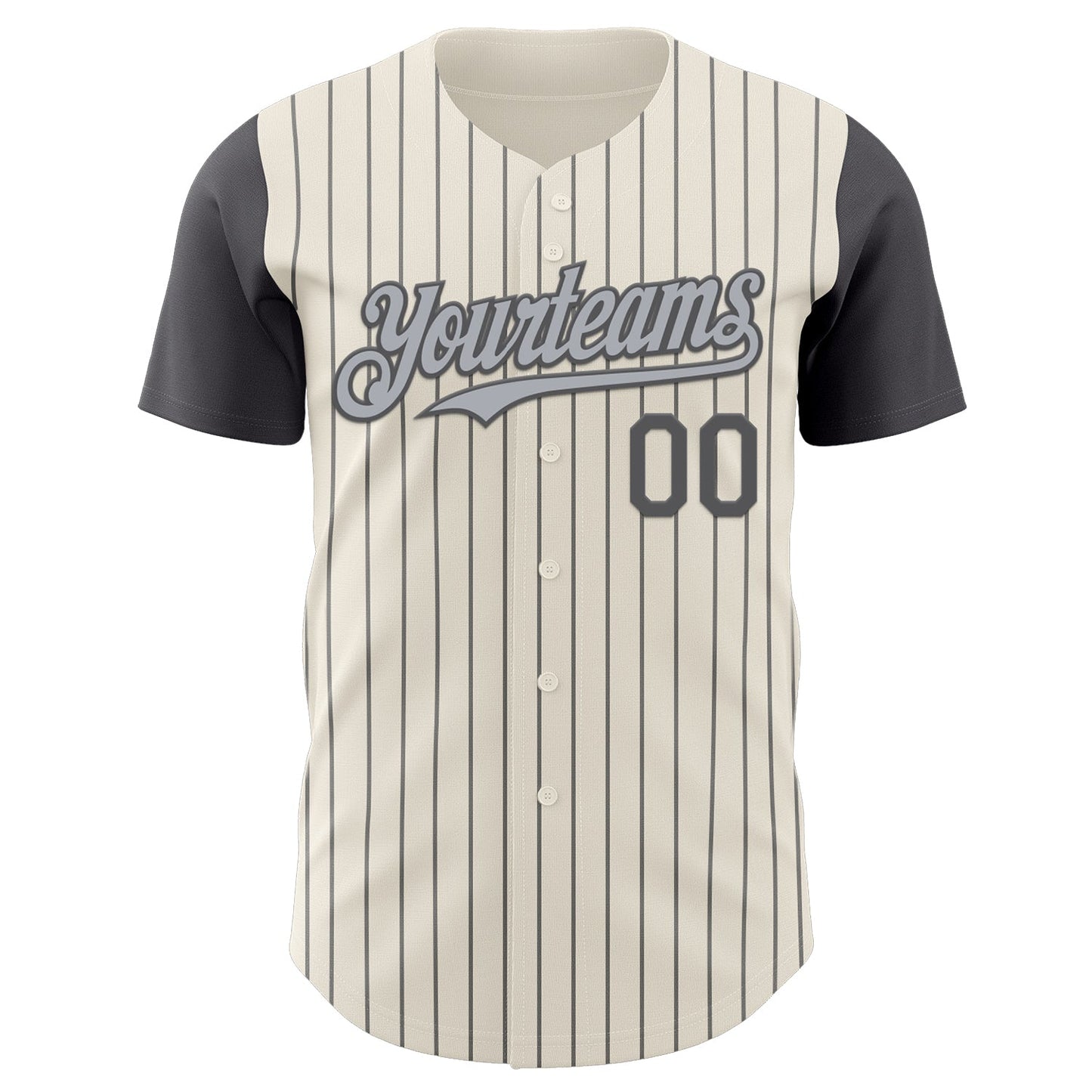 Custom Cream Steel Gray Pinstripe Gray Authentic Two Tone Baseball Jersey