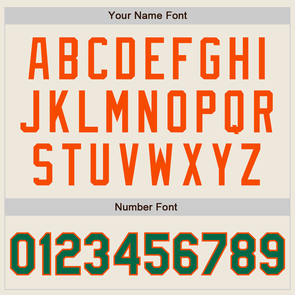 Custom Cream Kelly Green Pinstripe Orange Authentic Two Tone Baseball Jersey