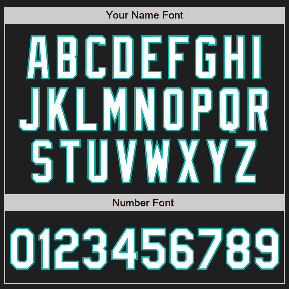 Custom Black Aqua Pinstripe White Authentic Two Tone Baseball Jersey