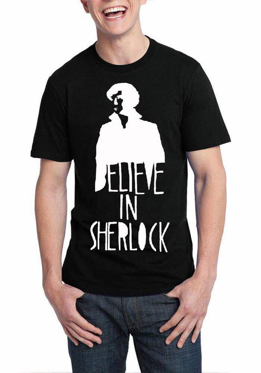 Believe In Sherlock Black T-Shirt