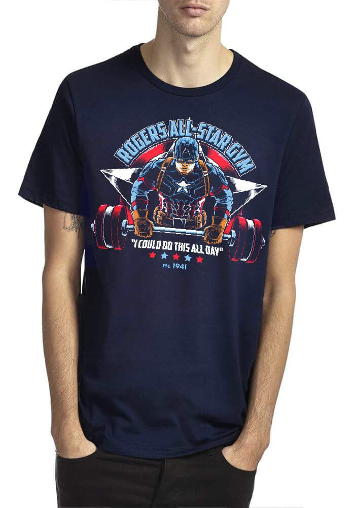 Captain America Navy Blue T-Shirt Style001