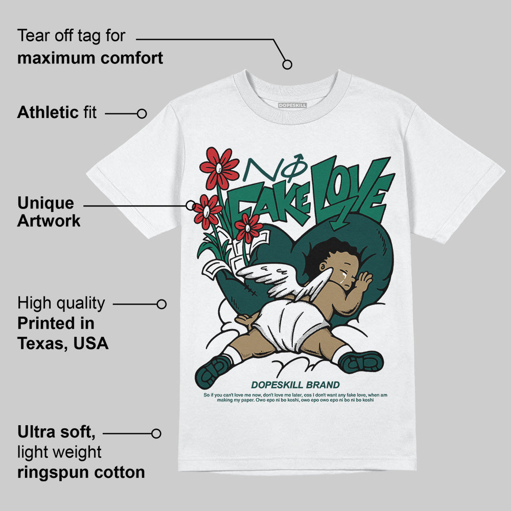 Oxidized Green 4s DopeSkill T-Shirt No Fake Love Graphic