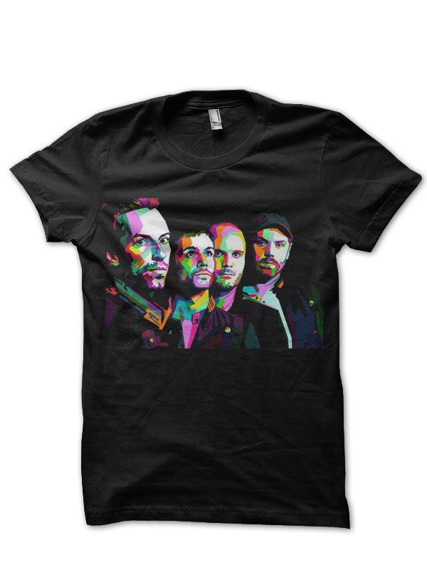 Colourful Coldplay Black T-shirt
