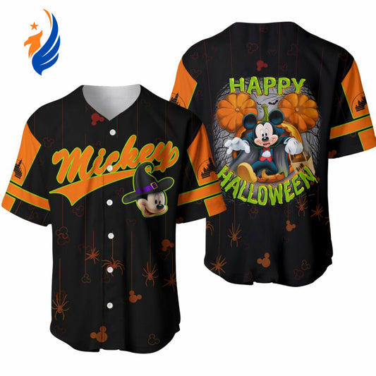 Disney Mickey Mouse Happy Halloween Baseball Jersey Shirt - All Over Print Gift - Bafud