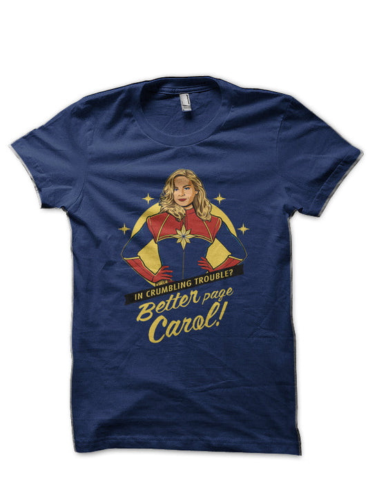 Captain Marvel Navy Blue T-Shirt