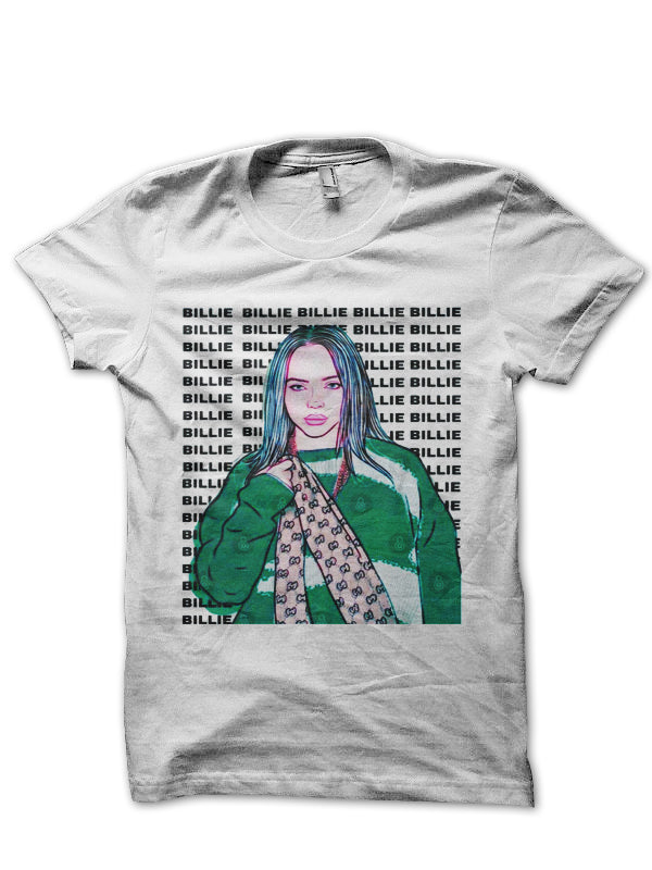 Billie Eilish Half Sleeve White T-Shirt Style002