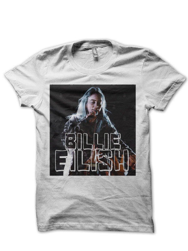 Billie Eilish Half Sleeve White T-Shirt Style001