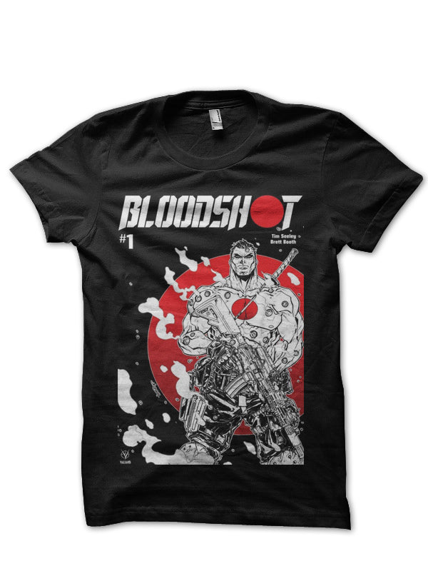 Bloodshot Half Sleeve Black T-Shirt