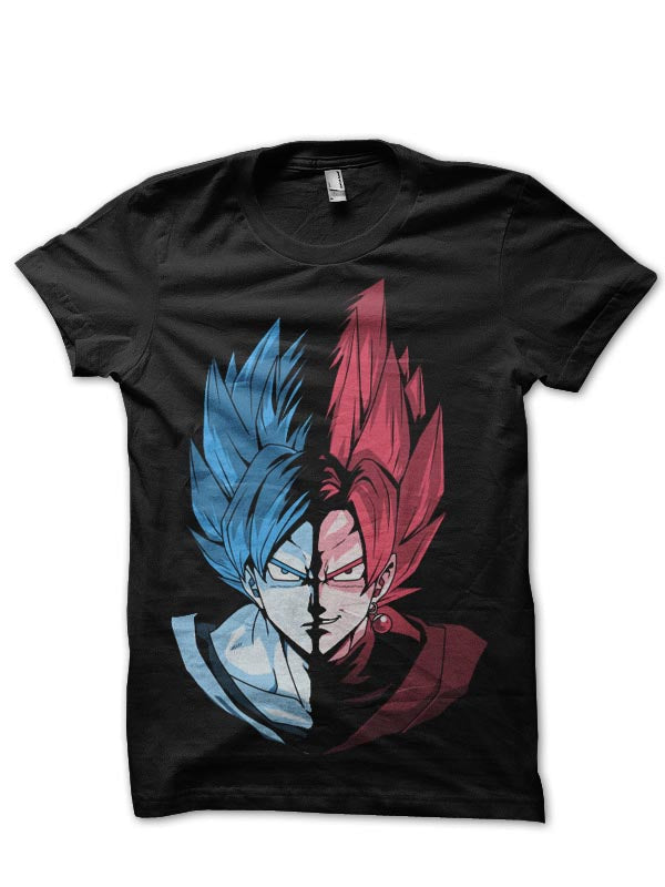 Dragonball Blue Vs Rose Black T-Shirt