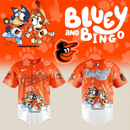 Bluey And Bingo Support Baltimore Orioles MLB Baseball Jersey