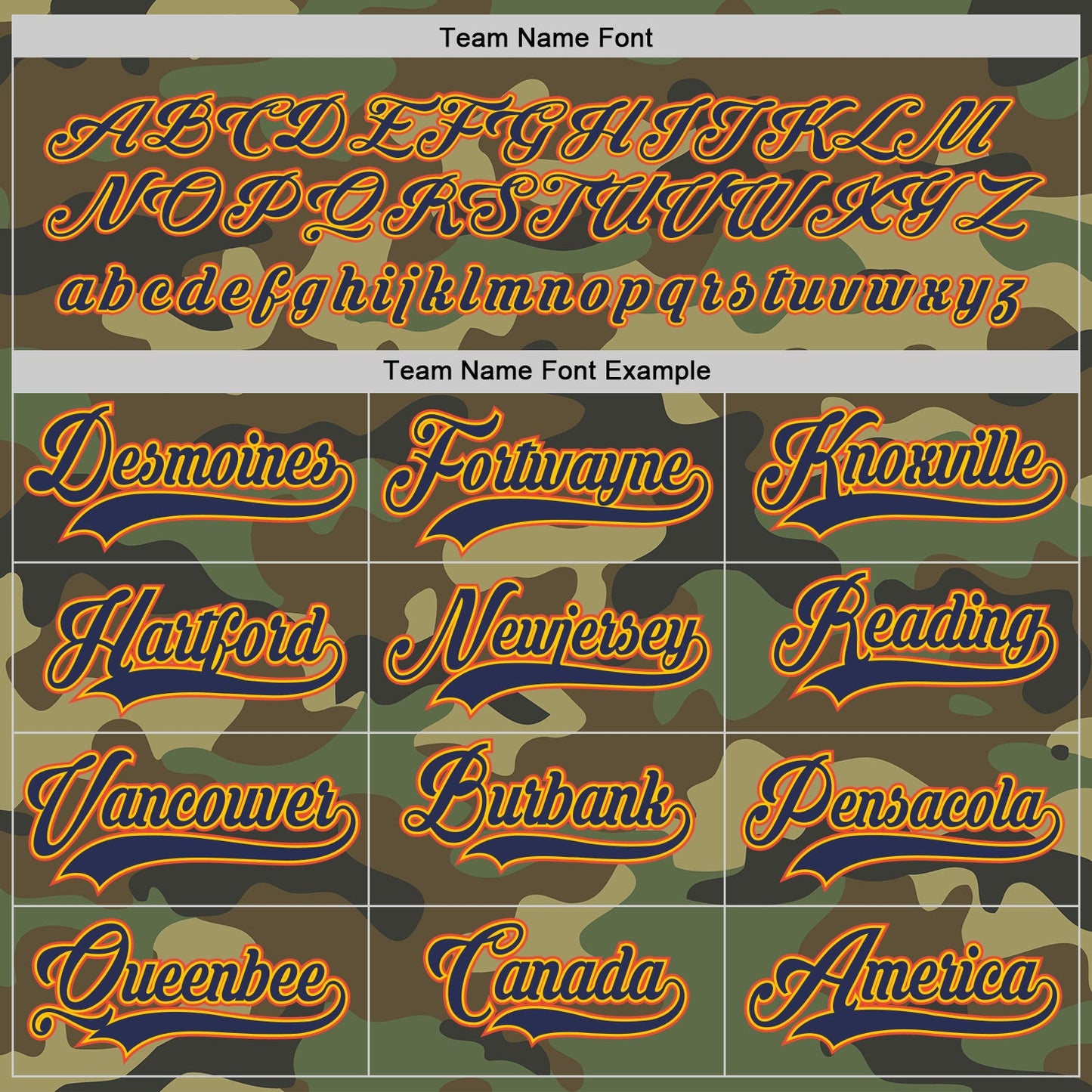 Custom Camo Navy-Orange Salute To Service Hockey Jersey