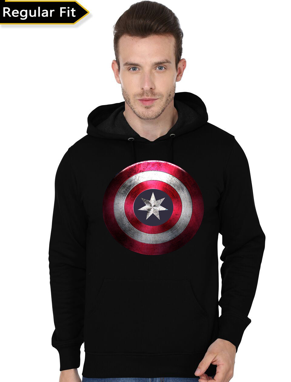 Captain America Shield Black Hoodie