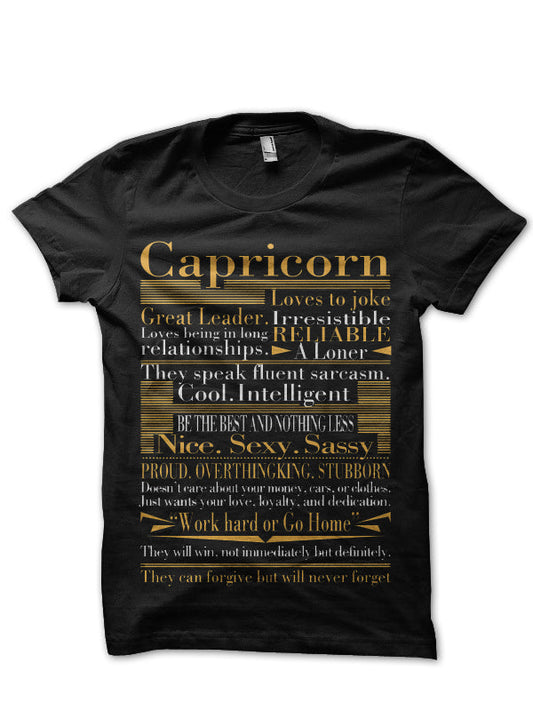 Capricorn Black T-Shirt