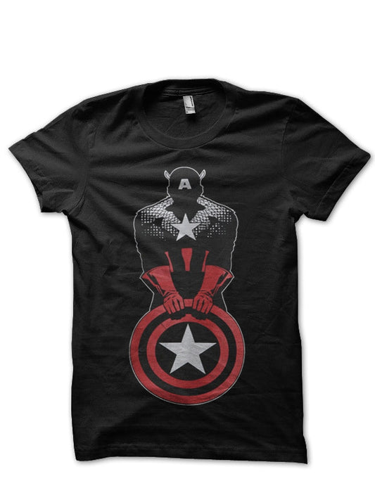 Captain America Black T-Shirt Style003