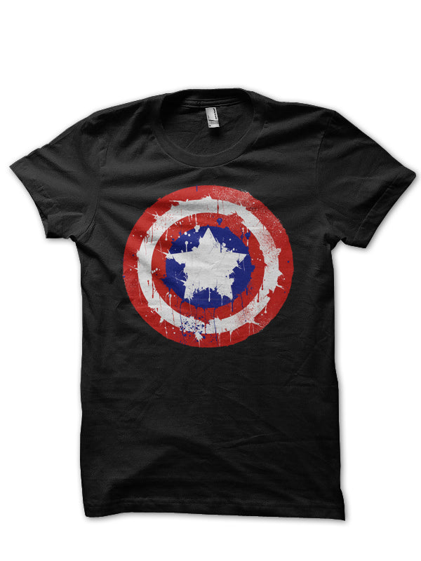 Captain America Black Tee Style004