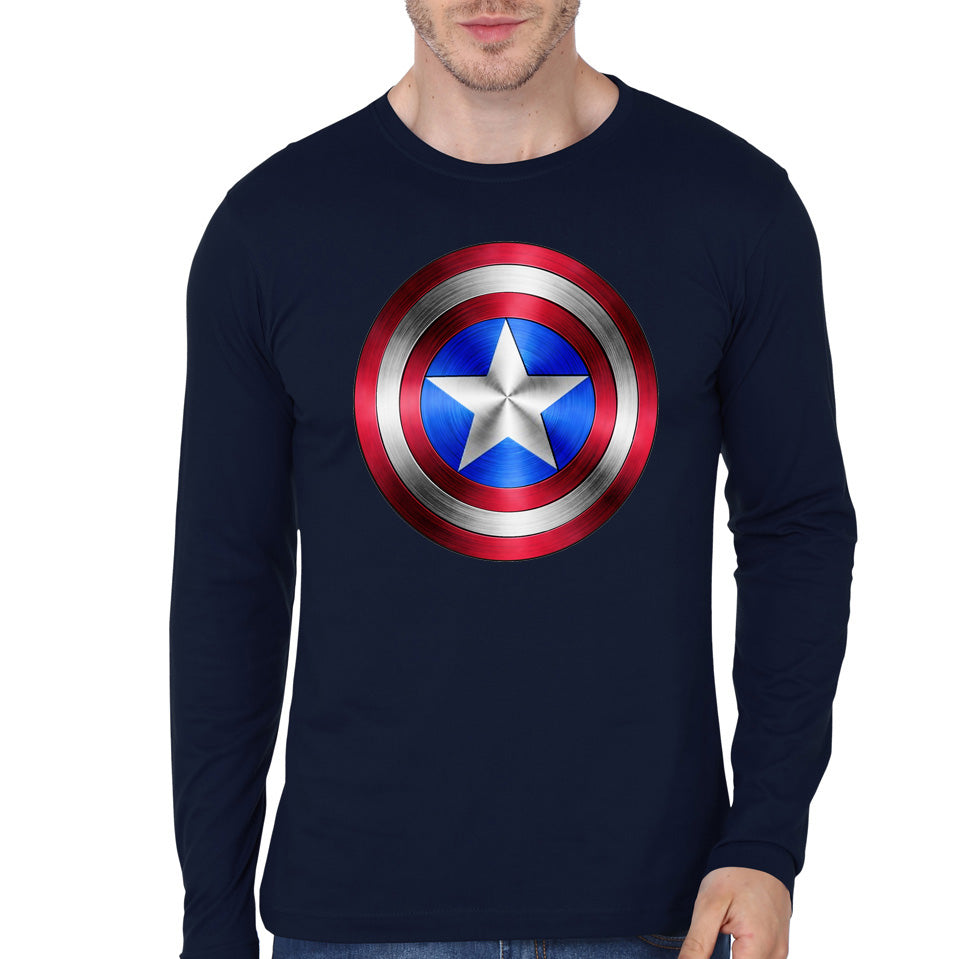 Captain America Dark Blue Full Sleeve Tee
