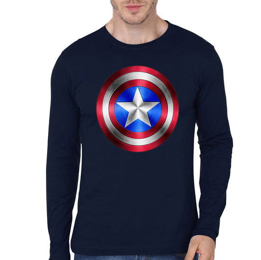 Captain America Dark Blue Full Sleeve Tee