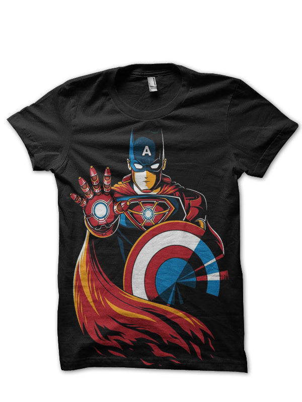 Captain America Black T-Shirt Style002