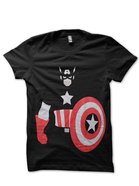 Captain America Black Tee Style003