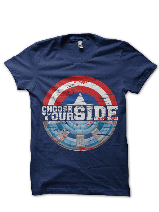 Choose Your Side Navy Blue Tee