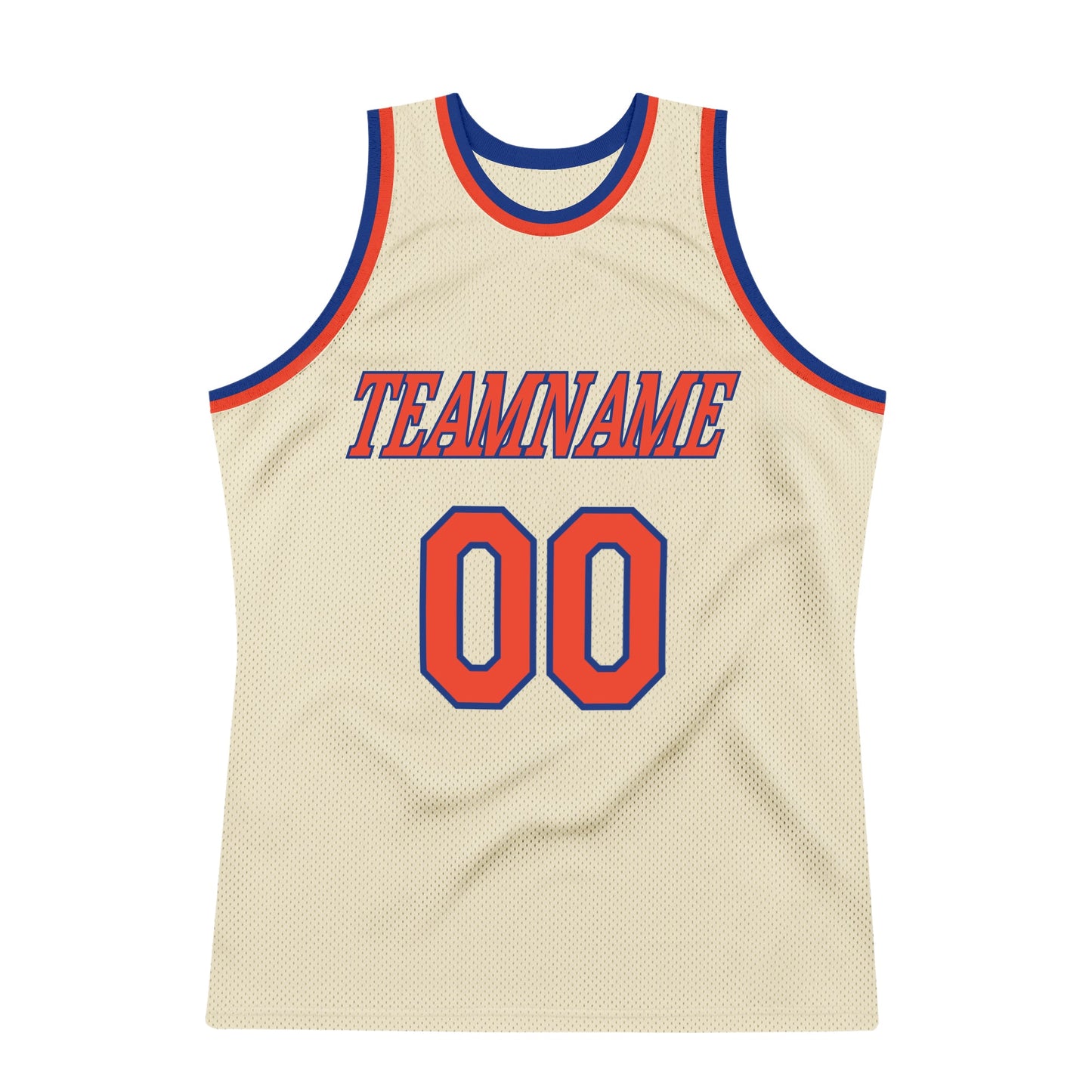 Custom Cream Orange-Royal Authentic Throwback Basketball Jersey