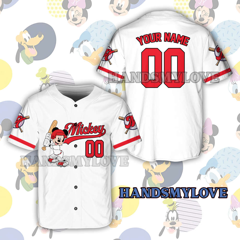 Custom Disney Mickey Game Day Baseball Jersey - Perfect Outfit for Baseball Fans & Lovers - Bafud