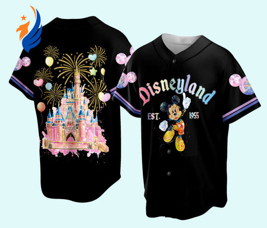 Disneyland Baseball Jersey: Mickey Head Family Vacation Trip Perfect for Baseball Lovers at Magic Kingdom WDW - Bafud