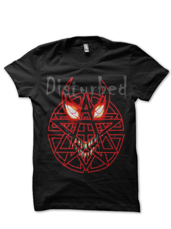 Disturbed Half Sleeve Black T-Shirt