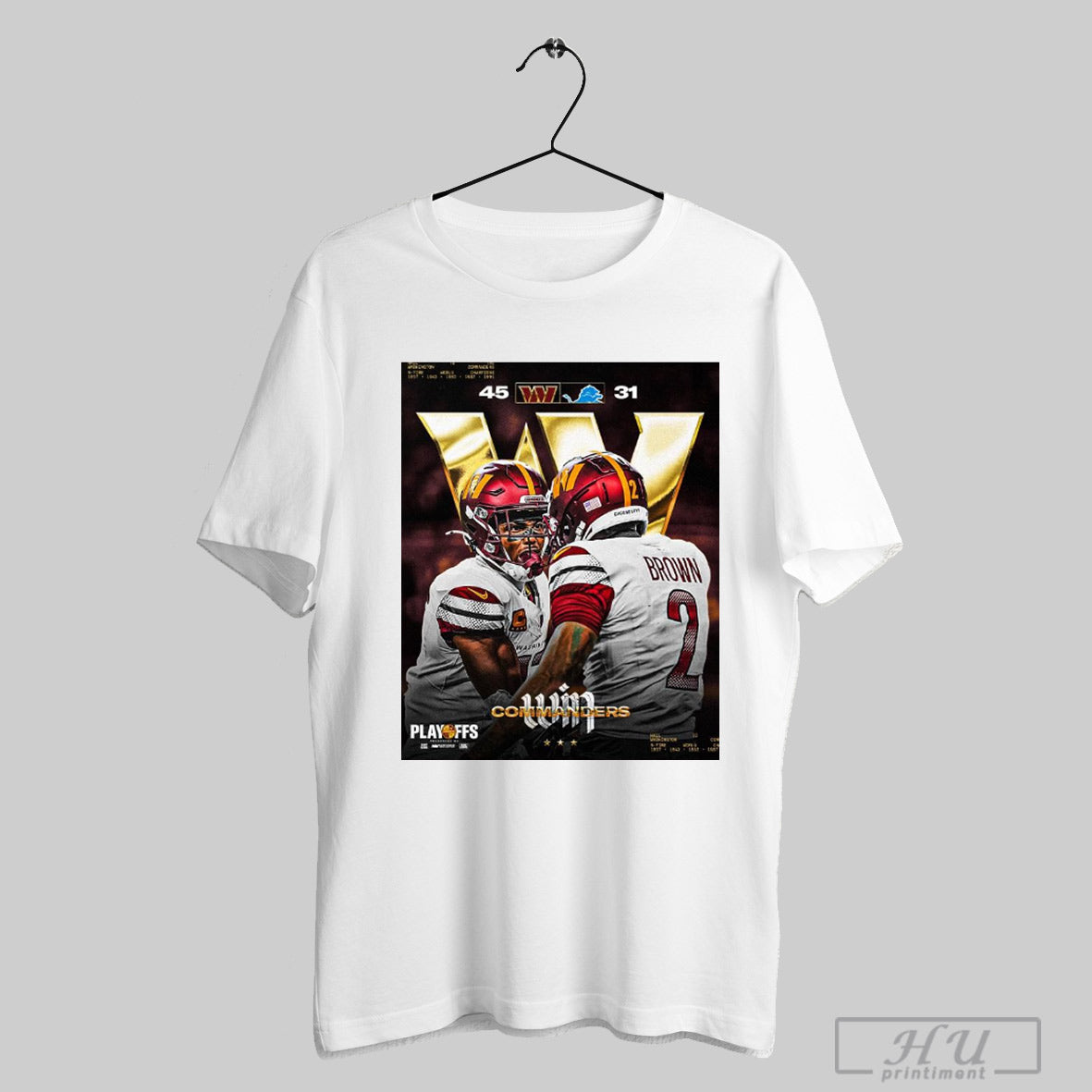 Washington Commanders Win Detroit Lions 45 31 Score Nfl Playoffs 5 Time World Champions Poster T Shirt