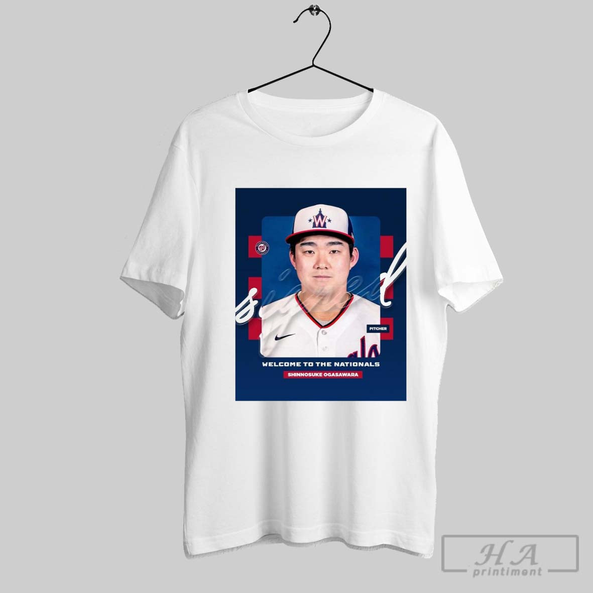 Washington Nationals Signed Shinnosuke Ogasawara Welcome To The Nationals Poster T Shirt