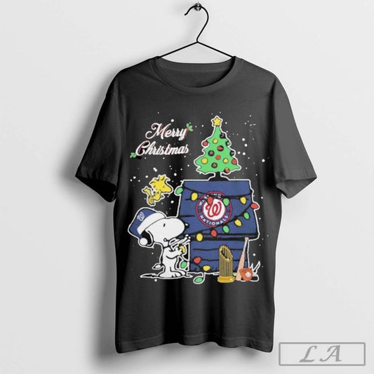 Washington Nationals Merry Christmas With Snoopy Baby T Shirt