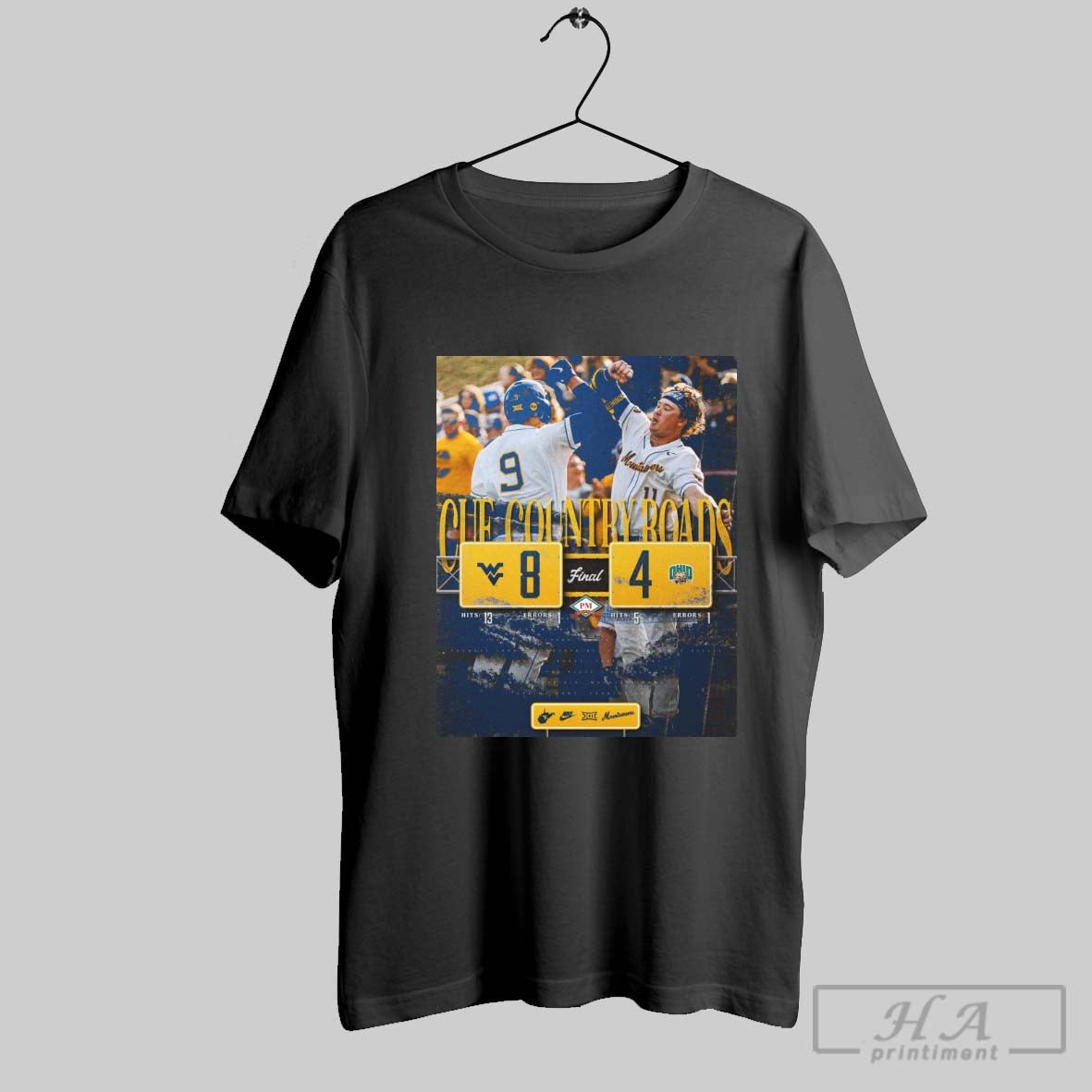 West Virginia Mountaineers Vs Ohio Bobcats Baseball Final Score 8 4 Cue Country Roads Poster T Shirt