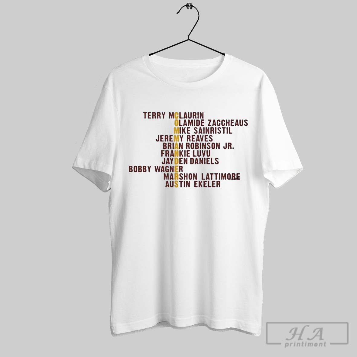 Washington Commanders Player Names Terry Mclaurin Olamide Zaccheaus Mike Sainristil Jeremy Reaves Brian Robinson Jr T Shirt