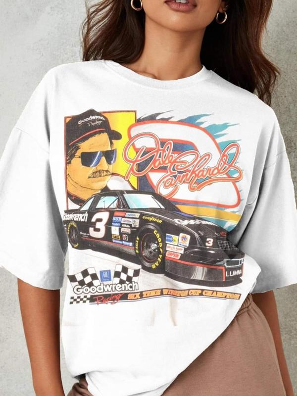 Retro Memories 1989 Nascar Chase Dale Earnhardt T-Shirt Cotton Fit college hoodie Top Womenswear Polyester Spandex